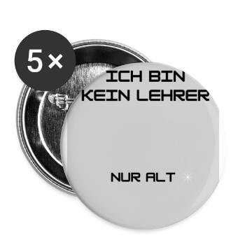 Lehrer - Buttons groß 56 mm (5er Pack) - Weiß - Vorne