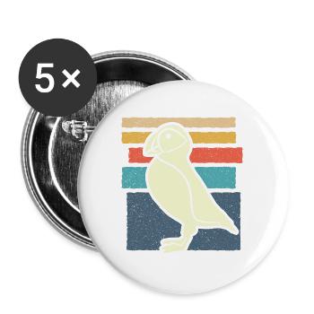 Papageitaucher Puffins Papageientaucher Puffin - Buttons groß 56 mm (5er Pack) - Weiß - Vorne