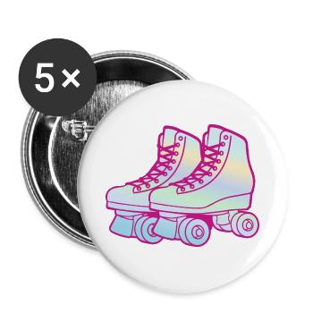 Rollschuhe Roller Skates Kinder Rollschuh Mädchen - Buttons groß 56 mm (5er Pack) - Weiß - Vorne