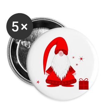Wichtel wichteln Wichtelgeschenk Weihnachten - Buttons groß 56 mm (5er Pack) - Weiß - Vorne