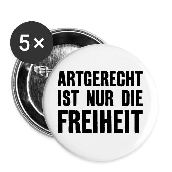 ARTGERECHT IST NUR DIE FREIHEIT VEGAN VEGANER - Buttons groß 56 mm (5er Pack) - Weiß - Vorne