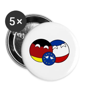 Countryball Germany France EU - Brexit - Buttons groß 56 mm (5er Pack) - Weiß - Vorne