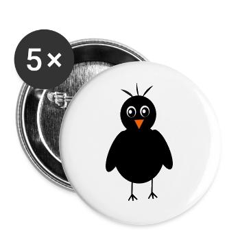 Vogel Vogelschutz Geschenk Birdwatching - Buttons groß 56 mm (5er Pack) - Weiß - Vorne