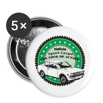 Italian Sport Coupe - Buttons large 2.2''/56 mm (5-pack) - white - Front