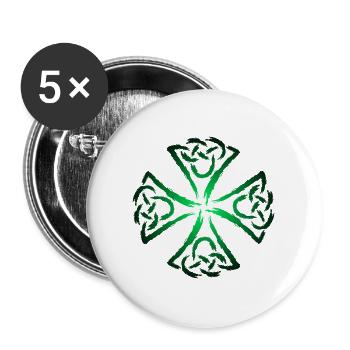Keltische Symbole Stärke und Mut - Buttons groß 56 mm (5er Pack) - Weiß - Vorne