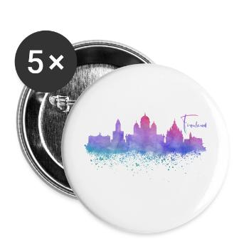 Finnland - Buttons groß 56 mm (5er Pack) - Weiß - Vorne
