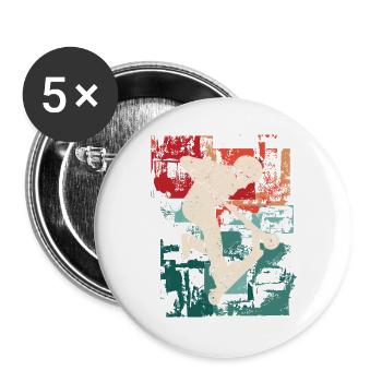 Stunt Scooter Tricks Vintage Tretroller - Buttons groß 56 mm (5er Pack) - Weiß - Vorne