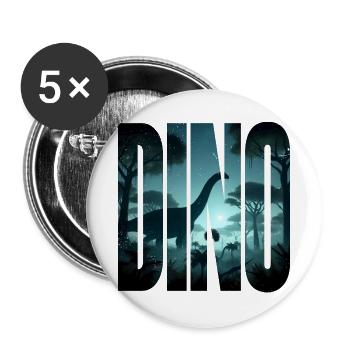 Dino - Buttons groß 56 mm (5er Pack) - Weiß - Vorne
