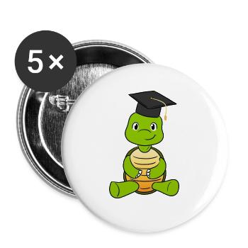 Graduation Turtle - Buttons groß 56 mm (5er Pack) - Weiß - Vorne