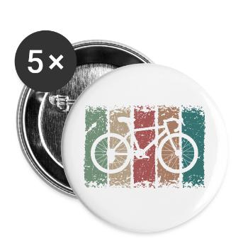 Fahrrad - Buttons groß 56 mm (5er Pack) - Weiß - Vorne