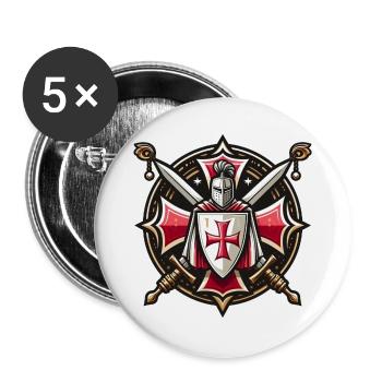 Knights templar - Buttons large 2.2''/56 mm (5-pack) - white - Front