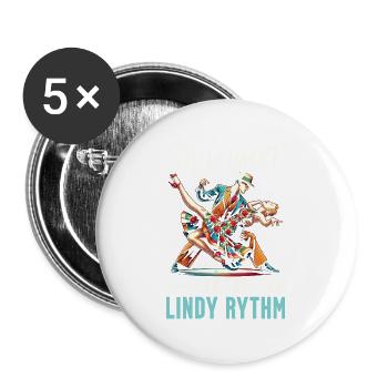 Lindy Hop Tänzer Swinging Dancing Swing Dance - Buttons groß 56 mm (5er Pack) - Weiß - Vorne