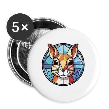 Chipmunk bunte Aquarell-Tierillustration - Buttons groß 56 mm (5er Pack) - Weiß - Vorne