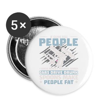 Zweiter Verfassungszusatz Waffenrechte 2. Verfassu - Buttons groß 56 mm (5er Pack) - Weiß - Vorne