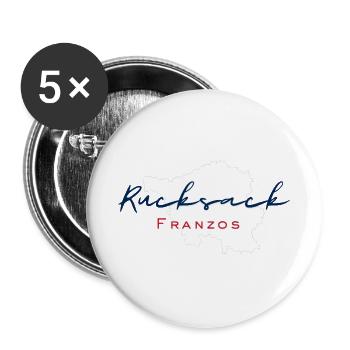 Rucksack Franzos - Buttons groß 56 mm (5er Pack) - Weiß - Vorne