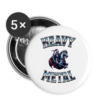 Heavy Metal – Ritter der harten Töne - Buttons groß 56 mm (5er Pack) - Weiß - Vorne