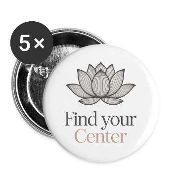 Find Your Center Lotus Blume - Buttons groß 56 mm (5er Pack) - Weiß - Vorne