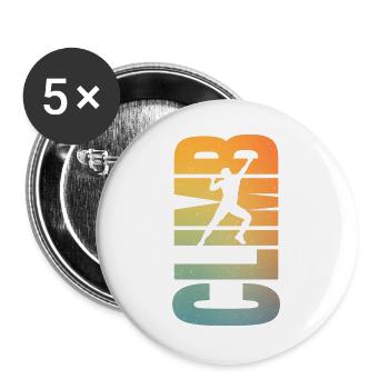 Klettern Boulder Bergsteiger Bouldern - Buttons groß 56 mm (5er Pack) - Weiß - Vorne