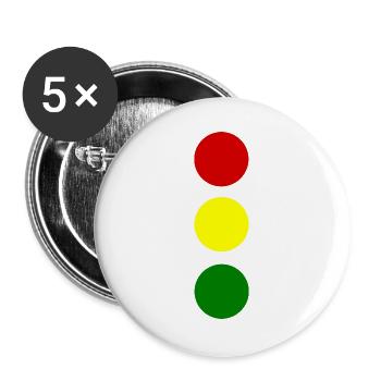 Ampel - Buttons groß 56 mm (5er Pack) - Weiß - Vorne