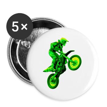 enduro grün - Buttons groß 56 mm (5er Pack) - Weiß - Vorne