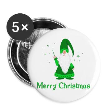 merry christmas - Buttons groß 56 mm (5er Pack) - Weiß - Vorne