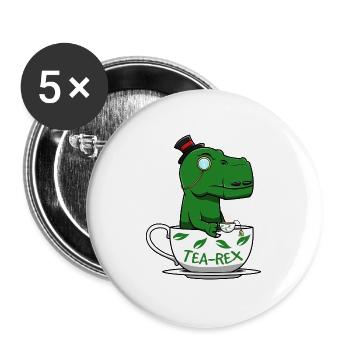 T-rex - Buttons groß 56 mm (5er Pack) - Weiß - Vorne