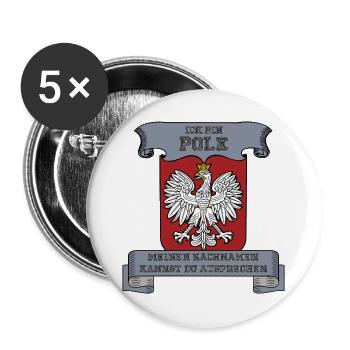 ich bin Pole - Buttons groß 56 mm (5er Pack) - Weiß - Vorne