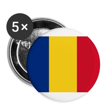 Rumänien – Trikolore der Flagge vertikal - Buttons groß 56 mm (5er Pack) - Weiß - Vorne