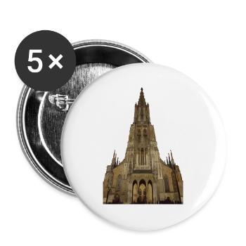Ulmer Münster - Buttons groß 56 mm (5er Pack) - Weiß - Vorne