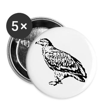 Greifvogel Geschenk Vogelbeobachter Birdwatching  - Buttons groß 56 mm (5er Pack) - Weiß - Vorne
