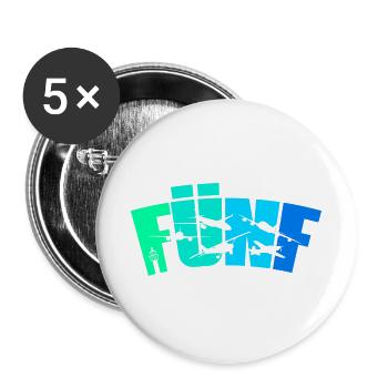 Geburtstag Junge 5 Jahre Flugzeug Flugzeuge - Buttons groß 56 mm (5er Pack) - Weiß - Vorne