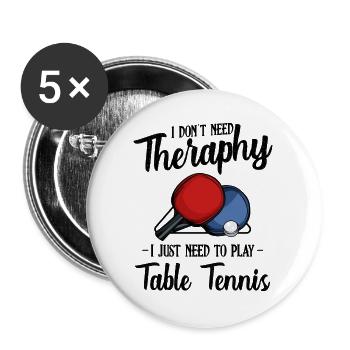 Tischtennis - Buttons groß 56 mm (5er Pack) - Weiß - Vorne