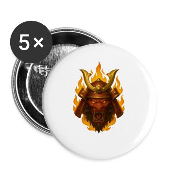 EMBER RONIN - Buttons groß 56 mm (5er Pack) - Weiß - Vorne