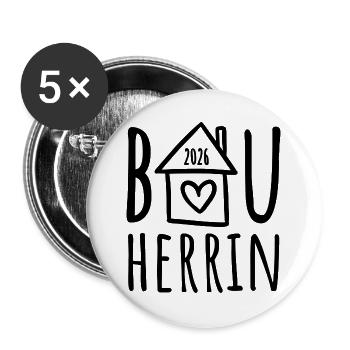 Bauherrin 2026 - Buttons groß 56 mm (5er Pack) - Weiß - Vorne