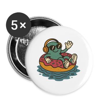 Pool Day - Buttons large 2.2''/56 mm (5-pack) - white - Front