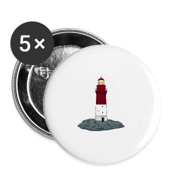 Leuchtturm - Buttons groß 56 mm (5er Pack) - Weiß - Vorne