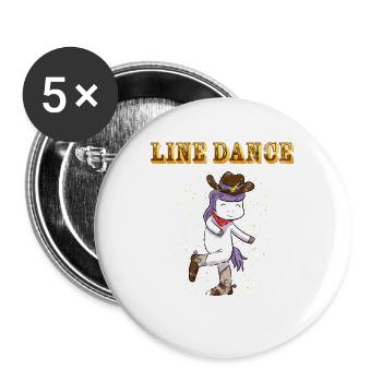 Linedance Unicorn Line Dance - Buttons groß 56 mm (5er Pack) - Weiß - Vorne