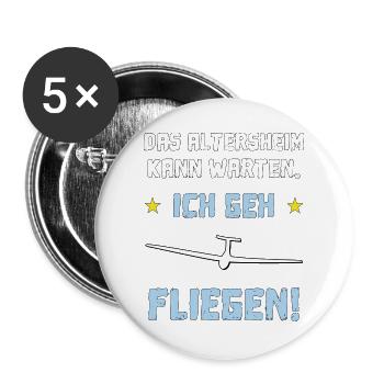 das altersheim kann warten - Buttons groß 56 mm (5er Pack) - Weiß - Vorne