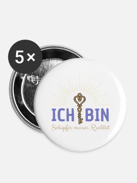 Ich bin Schöpfer blau - Buttons groß 56 mm (5er Pack) - Weiß