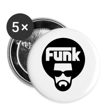 Funk - Buttons groß 56 mm (5er Pack) - Weiß - Vorne