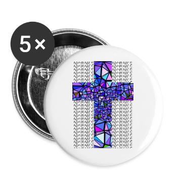 BLAUES KREUZ ADMIRABLE - Buttons groß 56 mm (5er Pack) - Weiß - Vorne