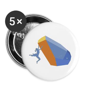 Bouldern - Buttons groß 56 mm (5er Pack) - Weiß - Vorne