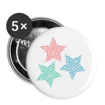 STERN. STERNE. STERN. STERNE. FEST. JAHRESTAG - Buttons groß 56 mm (5er Pack) - Weiß - Vorne