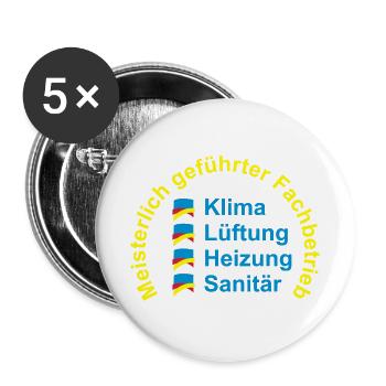Klima Lüftung Heizung Sanitär - Meisterlich - Buttons groß 56 mm (5er Pack) - Weiß - Vorne