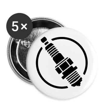 Zündkerze - Motor Schrauber - Buttons groß 56 mm (5er Pack) - Weiß - Vorne
