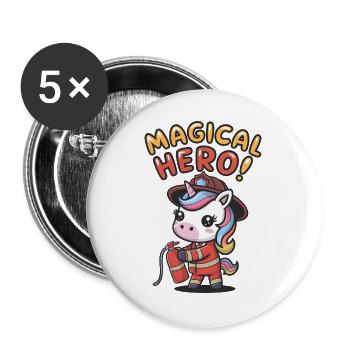 Magical Hero! - Buttons large 2.2''/56 mm (5-pack) - white - Front
