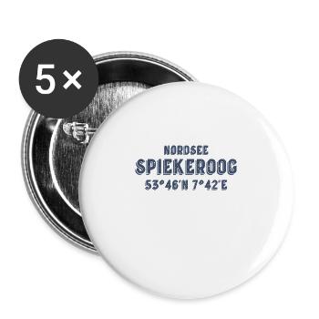Spiekeroog Koordinaten Nordsee - Buttons groß 56 mm (5er Pack) - Weiß - Vorne