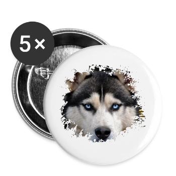 Husky - Buttons groß 56 mm (5er Pack) - Weiß - Vorne