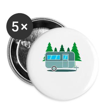 Camper - Buttons groß 56 mm (5er Pack) - Weiß - Vorne