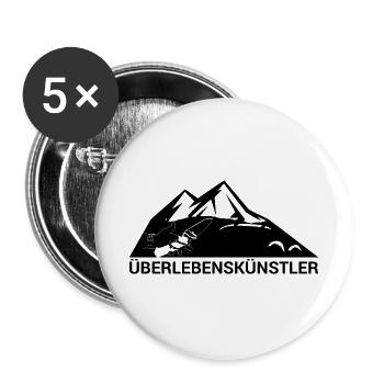 Survival-Ready #Überlebenskünstler - Buttons groß 56 mm (5er Pack) - Weiß - Vorne